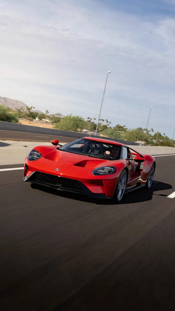 Luxury red Ford GT supercar