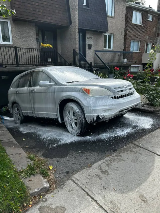 Honda CR-V during foam application